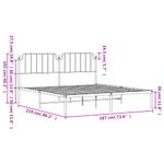 Casa si Gradina - Mobilier - Paturi si accesorii - Paturi - Cadru de pat metalic cu tablie, alb, 183x213 cm - Infinity.ro