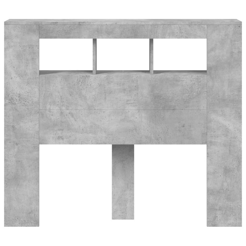 Casa si Gradina - Mobilier - Paturi si accesorii - Accesorii paturi - Tablie de pat cu LED, gri beton, 120x18,5x103,5 cm, lemn - Infinity.ro