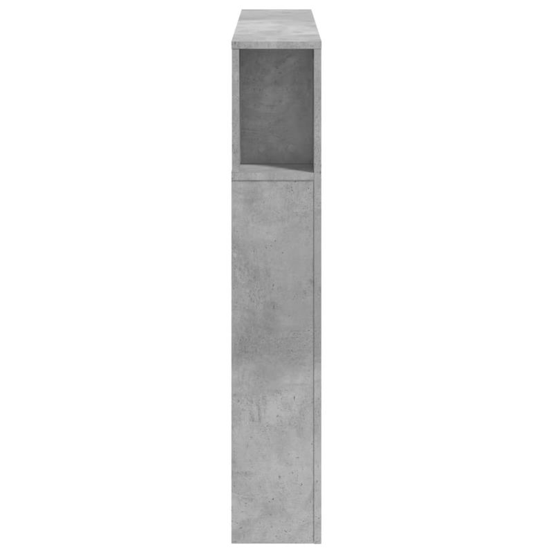 Casa si Gradina - Mobilier - Paturi si accesorii - Accesorii paturi - Tablie de pat cu LED, gri beton, 120x18,5x103,5 cm, lemn - Infinity.ro