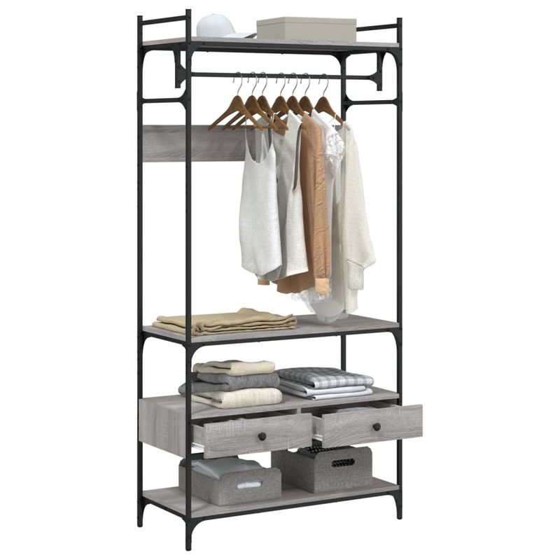 Casa si Gradina - Mobilier - Dulapuri si sifoniere - Sifoniere - Sifonier cu sertare, gri sonoma, 89x39x184,5 cm, lemn compozit - Infinity.ro
