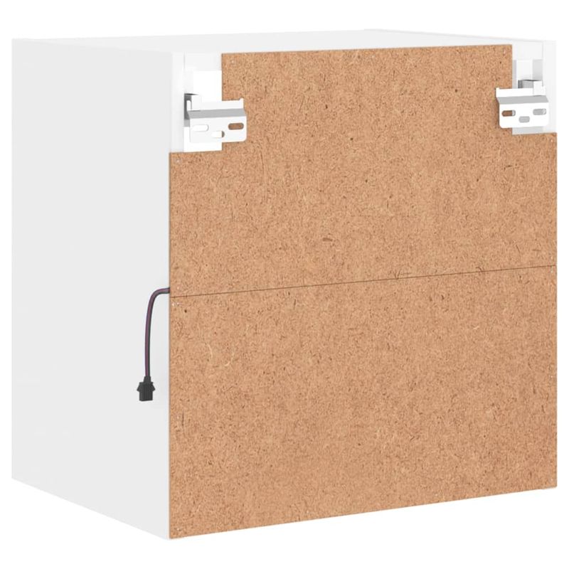 Casa si Gradina - Mobilier - Comode si corpuri - Comode - Noptiere cu lumini LED montate pe perete, 2 buc., alb - Infinity.ro