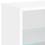 Casa si Gradina - Mobilier - Comode si corpuri - Comode - Noptiere cu lumini LED montate pe perete, 2 buc., alb - Infinity.ro