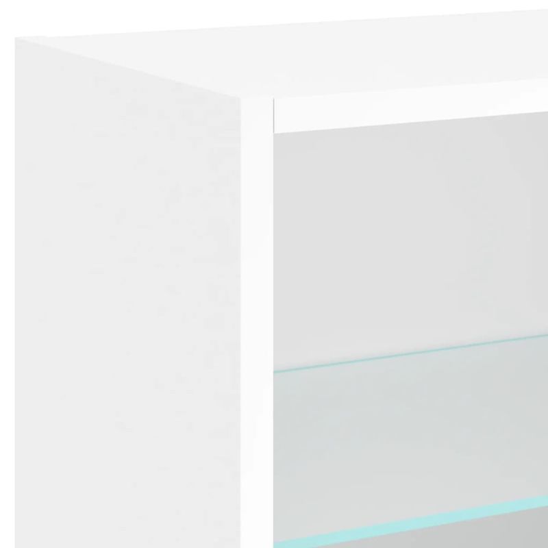 Casa si Gradina - Mobilier - Comode si corpuri - Comode - Noptiere cu lumini LED montate pe perete, 2 buc., alb - Infinity.ro