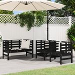 Casa si Gradina - Gradina si terasa - Mobilier exterior - Seturi mobila gradina - Set mobilier de gradina, 3 piese, negru, lemn masiv pin - Infinity.ro