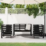 Casa si Gradina - Gradina si terasa - Mobilier exterior - Seturi mobila gradina - Set mobilier de gradina, 3 piese, negru, lemn masiv pin - Infinity.ro