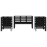 Casa si Gradina - Gradina si terasa - Mobilier exterior - Seturi mobila gradina - Set mobilier de gradina, 3 piese, negru, lemn masiv pin - Infinity.ro