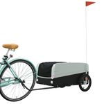 Sport si Outdoor - Ciclism - Accesorii pentru biciclete - Remorci biciclete - Remorca pentru biciclete, negru și gri, 45 kg, fier, mărime 126x63x50 cm - Infinity.ro