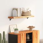 Casa si Gradina - Mobilier - Biblioteci si rafturi - Rafturi - Raft perete 70x20x2,5 cm dreptunghiular lemn acacia margine vie - Infinity.ro