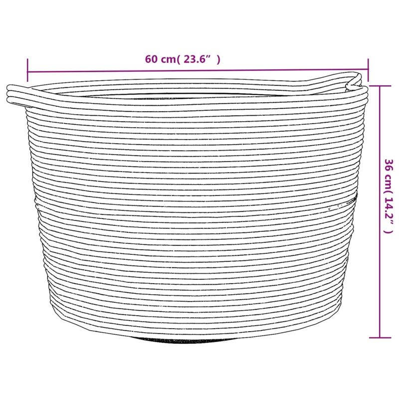Market - Spalare si intretinere rufe - Uscatoare de rufe si accesorii - Cos de rufe, bej si alb, Ø60x36 cm, bumbac - Infinity.ro