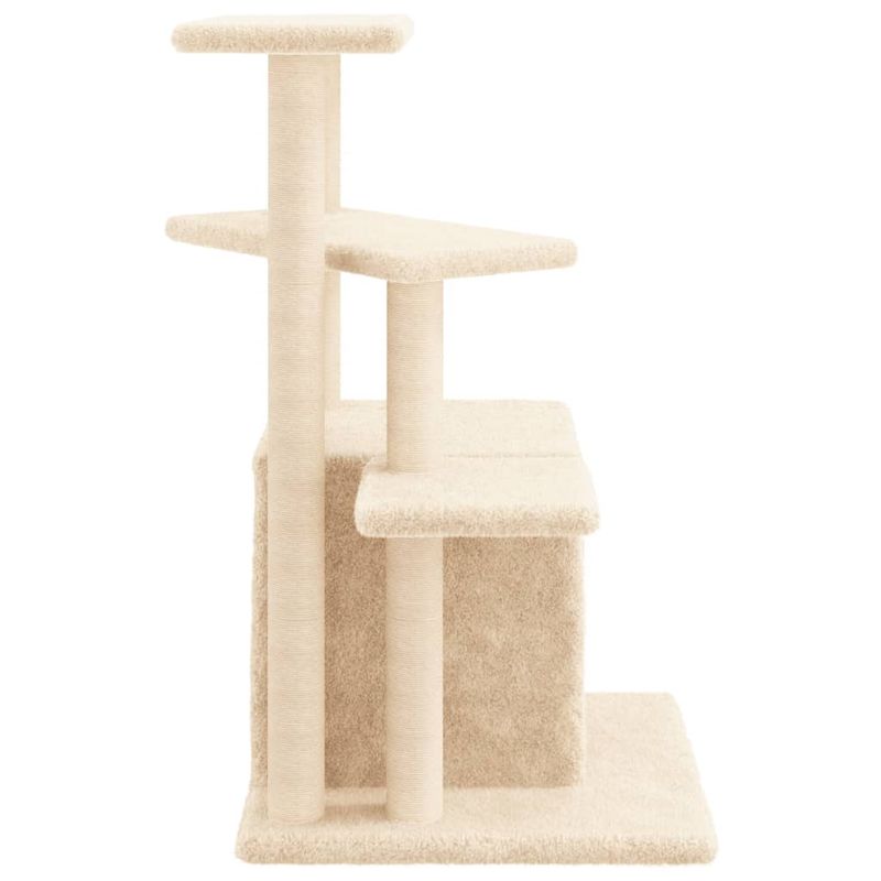 Petshop - Accesorii petshop - Jucarii animale - Ansambluri de joaca - Ansamblu de pisici cu stalpi din funie de sisal, crem, 83,5 cm - Infinity.ro