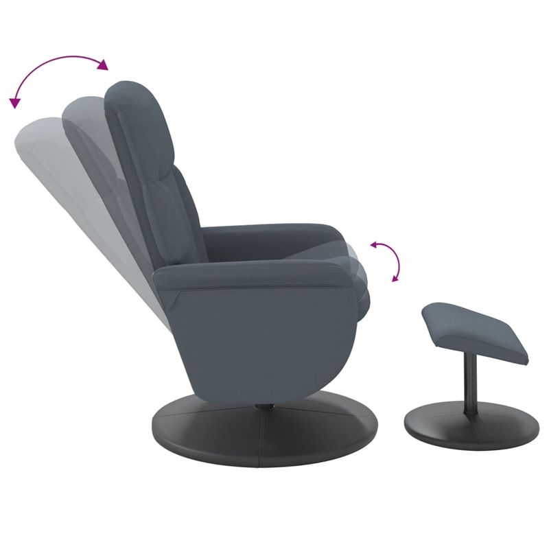 Casa si Gradina - Mobilier - Scaune si fotolii - Fotolii - Fotoliu de relaxare cu taburet, gri inchis, catifea - Infinity.ro