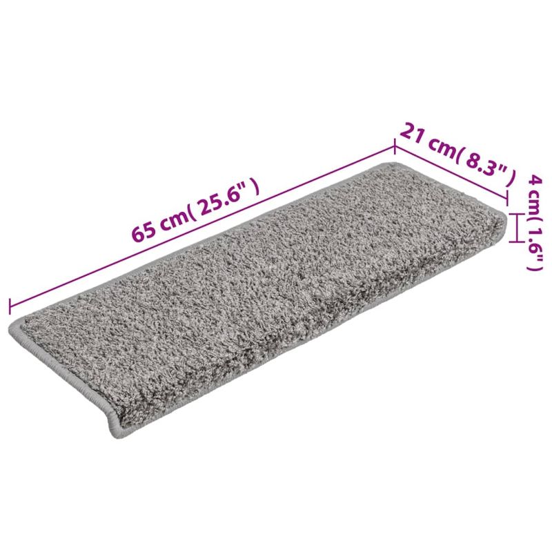 Casa si Gradina - Textile si covoare - Covoare - Covoare casa - Covorase de scara, 10 buc., gri, 65x21x4 cm - Infinity.ro