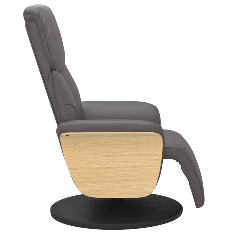 Casa si Gradina - Mobilier - Scaune si fotolii - Fotolii - Fotoliu rabatabil cu suport de picioare, gri, piele ecologica - Infinity.ro