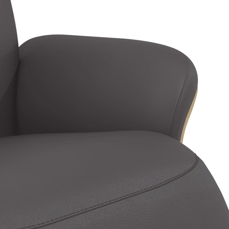 Casa si Gradina - Mobilier - Scaune si fotolii - Fotolii - Fotoliu rabatabil cu suport de picioare, gri, piele ecologica - Infinity.ro