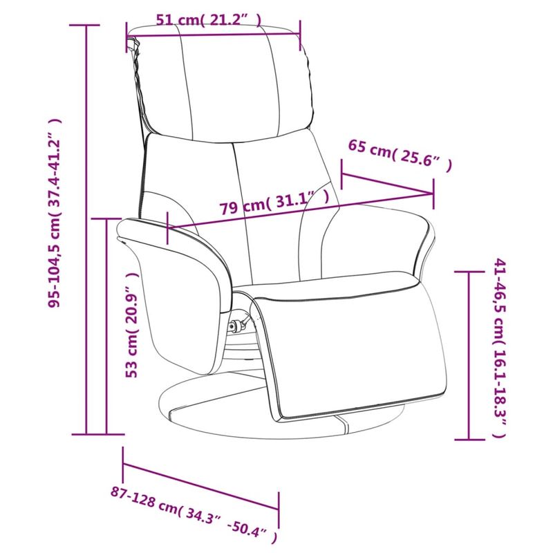 Casa si Gradina - Mobilier - Scaune si fotolii - Fotolii - Fotoliu rabatabil cu suport de picioare, gri, piele ecologica - Infinity.ro