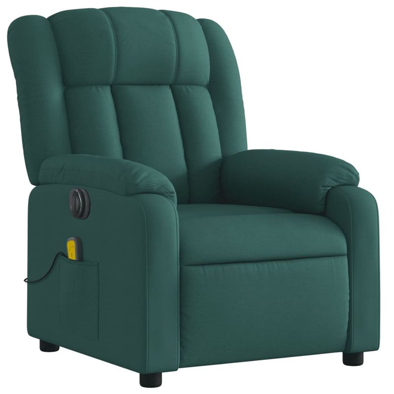 Ingrijire personala si Cosmetice - Sanatate si wellness - Articole wellness - Fotolii de masaj - Fotoliu electric masaj rabatabil / ridicare verde inchis textil - Infinity.ro