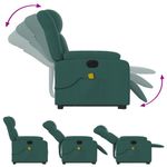 Ingrijire personala si Cosmetice - Sanatate si wellness - Articole wellness - Fotolii de masaj - Fotoliu electric masaj rabatabil / ridicare verde inchis textil - Infinity.ro