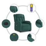 Ingrijire personala si Cosmetice - Sanatate si wellness - Articole wellness - Fotolii de masaj - Fotoliu electric masaj rabatabil / ridicare verde inchis textil - Infinity.ro
