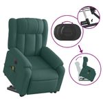 Ingrijire personala si Cosmetice - Sanatate si wellness - Articole wellness - Fotolii de masaj - Fotoliu electric masaj rabatabil / ridicare verde inchis textil - Infinity.ro