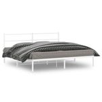 Casa si Gradina - Mobilier - Paturi si accesorii - Paturi - Cadru de pat metalic cu tablie, alb, 183x213 cm - Infinity.ro
