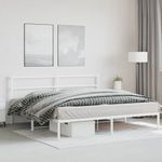 Casa si Gradina - Mobilier - Paturi si accesorii - Paturi - Cadru de pat metalic cu tablie, alb, 183x213 cm - Infinity.ro