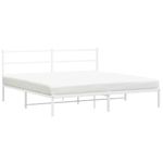 Casa si Gradina - Mobilier - Paturi si accesorii - Paturi - Cadru de pat metalic cu tablie, alb, 183x213 cm - Infinity.ro