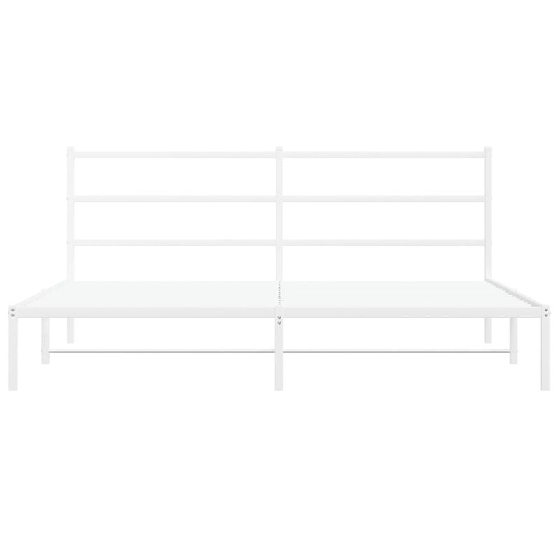 Casa si Gradina - Mobilier - Paturi si accesorii - Paturi - Cadru de pat metalic cu tablie, alb, 183x213 cm - Infinity.ro