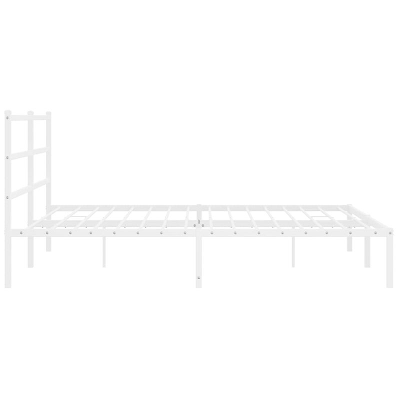 Casa si Gradina - Mobilier - Paturi si accesorii - Paturi - Cadru de pat metalic cu tablie, alb, 183x213 cm - Infinity.ro