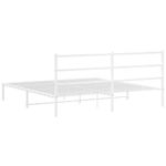 Casa si Gradina - Mobilier - Paturi si accesorii - Paturi - Cadru de pat metalic cu tablie, alb, 183x213 cm - Infinity.ro