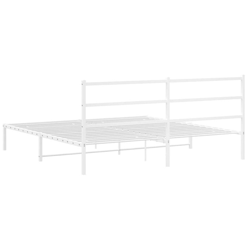Casa si Gradina - Mobilier - Paturi si accesorii - Paturi - Cadru de pat metalic cu tablie, alb, 183x213 cm - Infinity.ro
