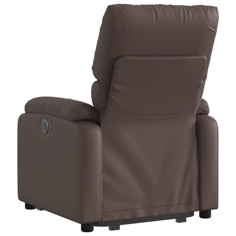 Casa si Gradina - Mobilier - Scaune si fotolii - Fotolii - Fotoliu rabatabil electric cu ridicare, maro, piele ecologica - Infinity.ro