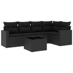Casa si Gradina - Gradina si terasa - Mobilier exterior - Canapele si fotolii gradina - Set mobilier de gradina cu perne, 6 piese, negru, poliratan - Infinity.ro
