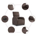 Casa si Gradina - Mobilier - Scaune si fotolii - Fotolii - Fotoliu rabatabil electric cu ridicare, maro, piele ecologica - Infinity.ro