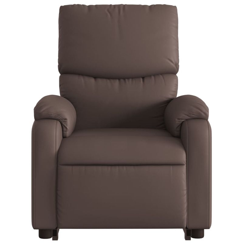 Casa si Gradina - Mobilier - Scaune si fotolii - Fotolii - Fotoliu rabatabil electric cu ridicare, maro, piele ecologica - Infinity.ro