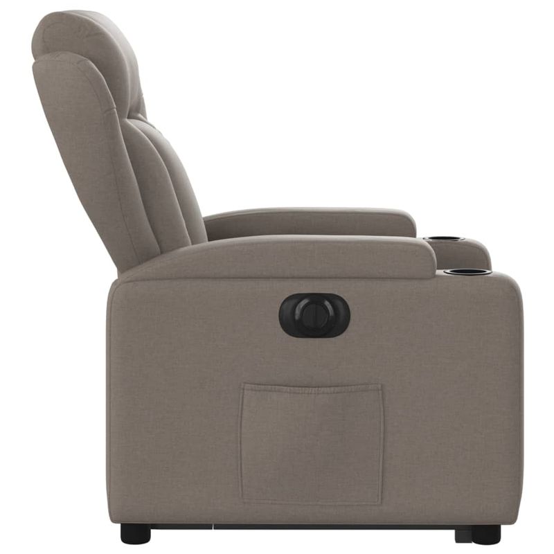 Casa si Gradina - Mobilier - Scaune si fotolii - Fotolii - Fotoliu electric rabatabil cu ridicare, gri taupe, textil - Infinity.ro
