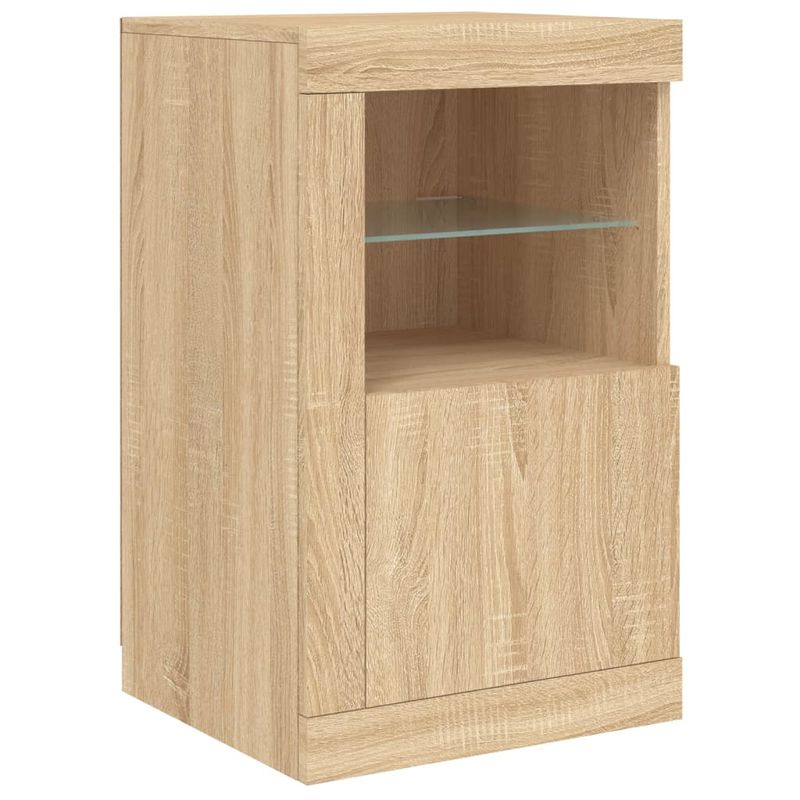 Casa si Gradina - Mobilier - Dulapuri si sifoniere - Dulapuri - Dulap lateral cu lumini LED, stejar sonoma, lemn prelucrat - Infinity.ro