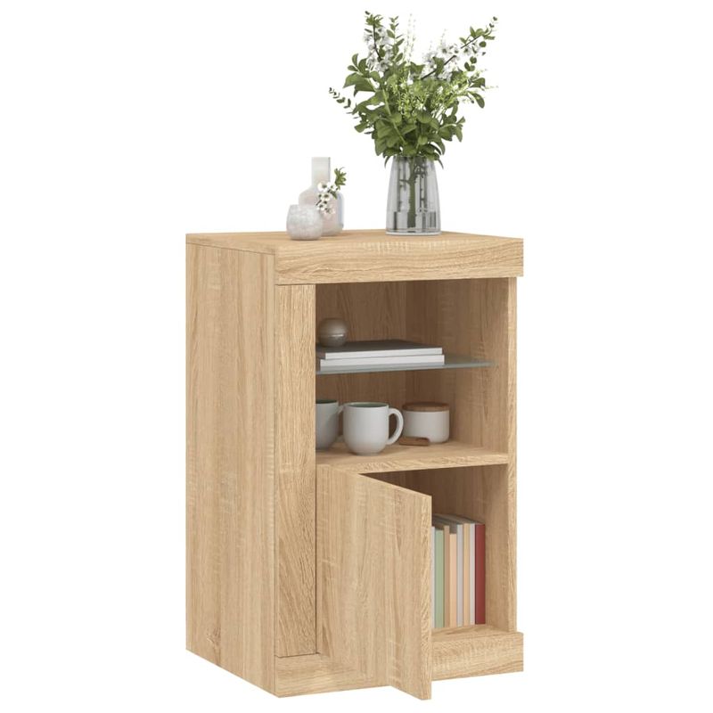 Casa si Gradina - Mobilier - Dulapuri si sifoniere - Dulapuri - Dulap lateral cu lumini LED, stejar sonoma, lemn prelucrat - Infinity.ro