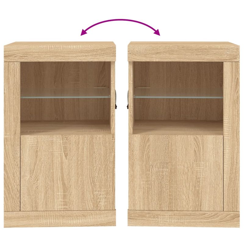 Casa si Gradina - Mobilier - Dulapuri si sifoniere - Dulapuri - Dulap lateral cu lumini LED, stejar sonoma, lemn prelucrat - Infinity.ro