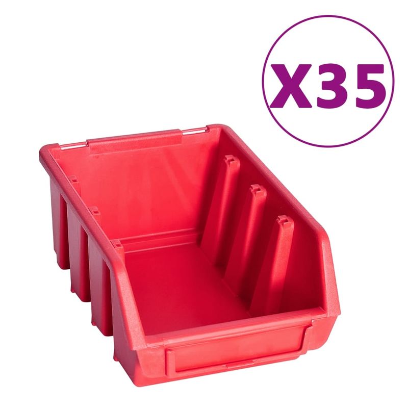 Casa si Gradina - Constructii - Depozitare, transport si protectie - Organizatoare si cutii scule - Set cutii depozitare 141 piese cu panouri de perete, rosu&negru - Infinity.ro