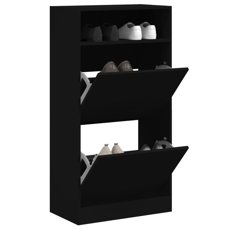 Casa si Gradina - Mobilier - Organizare si depozitare - Organizator incaltaminte - Pantofar, negru, 60x34x116 cm, lemn compozit - Infinity.ro