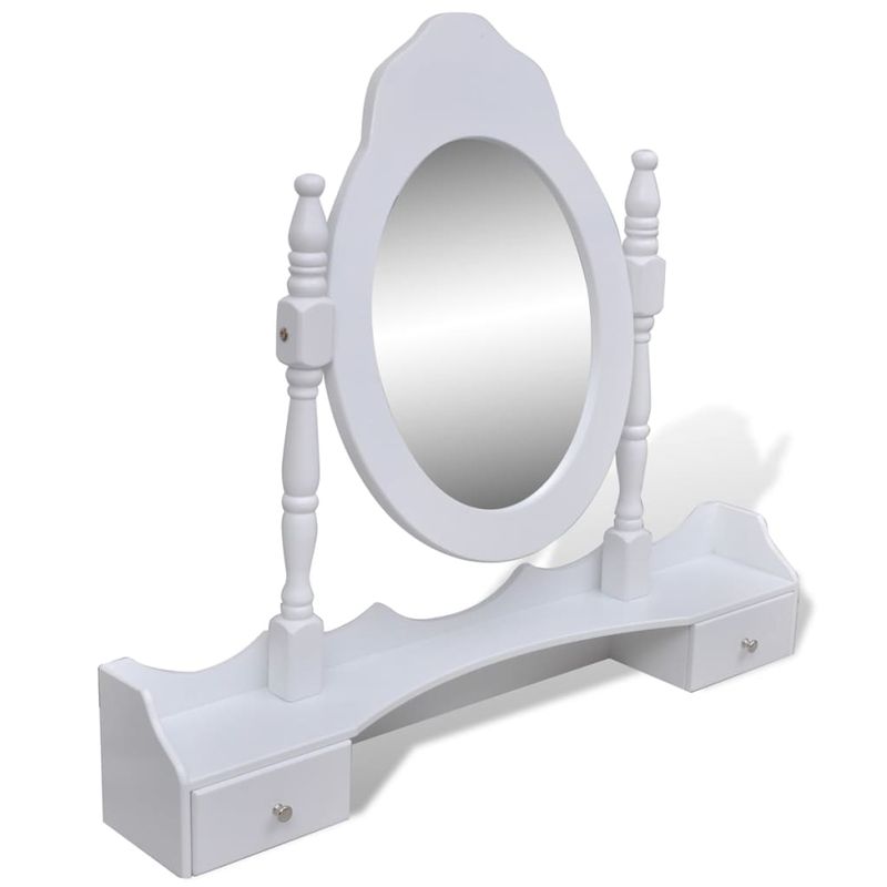 Casa si Gradina - Mobilier - Comode si corpuri - Masute de toaleta - Masa de toaleta cu oglinda si taburet, 7 sertare, alb - Infinity.ro