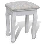 Casa si Gradina - Mobilier - Comode si corpuri - Masute de toaleta - Masa de toaleta cu oglinda si taburet, 7 sertare, alb - Infinity.ro