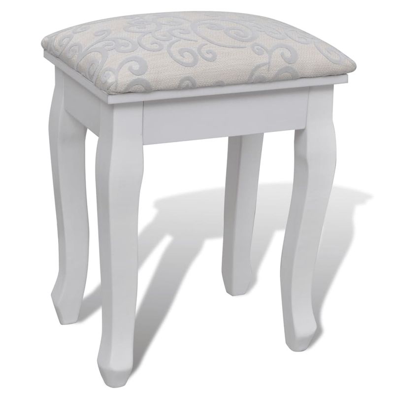 Casa si Gradina - Mobilier - Comode si corpuri - Masute de toaleta - Masa de toaleta cu oglinda si taburet, 7 sertare, alb - Infinity.ro