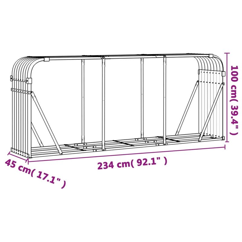 Casa si Gradina - Termice - Sobe, Seminee si accesorii - Accesorii seminee si sobe - Suport pentru busteni verde 234x45x100 cm otel galvanizat - Infinity.ro