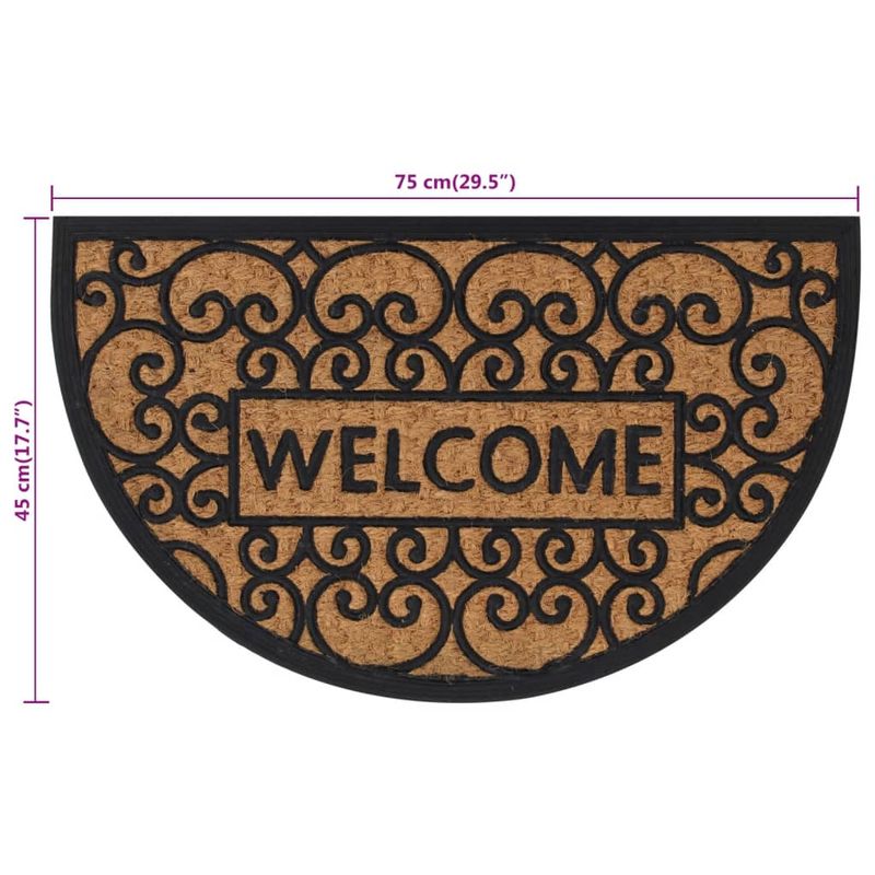 Casa si Gradina - Textile si covoare - Covoare - Covoare casa - Covoras de usa semirotund, 45x75 cm, cauciuc si nuca de cocos - Infinity.ro