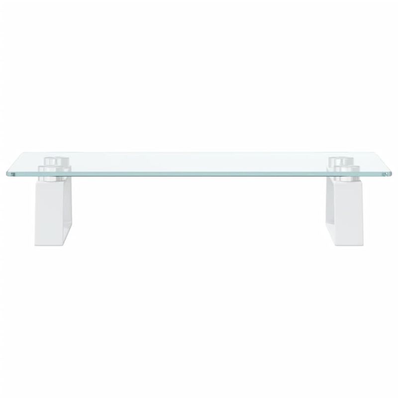 PC, gaming si accesorii - Desktop PC & monitoare - Accesorii monitoare - Suport de monitor, alb, 40x20x8 cm, sticla securizata si metal - Infinity.ro