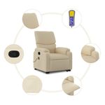 Ingrijire personala si Cosmetice - Sanatate si wellness - Articole wellness - Fotolii de masaj - Fotoliu masaj rabatabil cu ridicare, crem, material textil - Infinity.ro