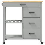 Casa si Gradina - Bucatarie si vesela - Ustensile bucatarie - Cosuri servire - Carucior de bucatarie „MONZA”, 84x40x90 cm, lemn masiv de pin - Infinity.ro