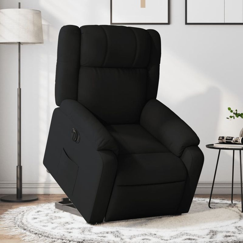 Casa si Gradina - Mobilier - Scaune si fotolii - Fotolii - Fotoliu electric rabatabil cu ridicare, negru, textil - Infinity.ro