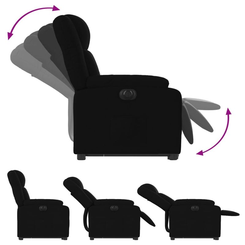 Casa si Gradina - Mobilier - Scaune si fotolii - Fotolii - Fotoliu electric rabatabil cu ridicare, negru, textil - Infinity.ro